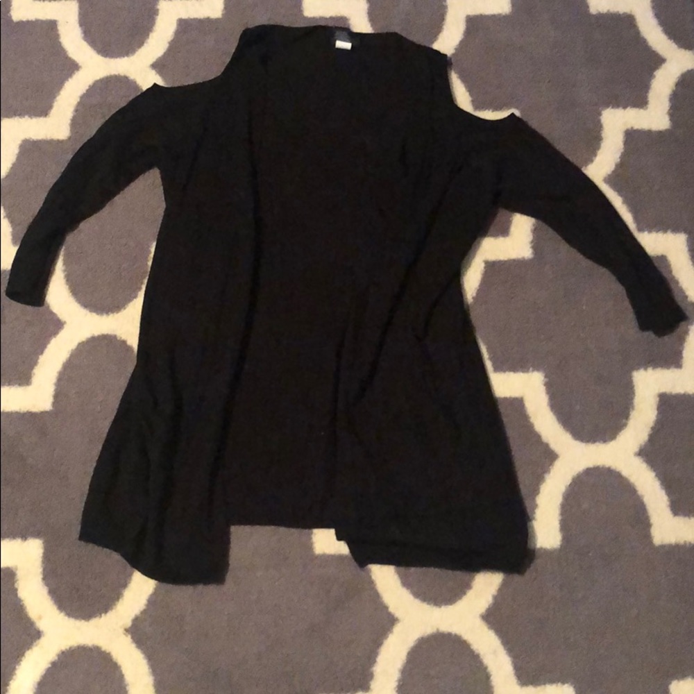 Cold Shoulder Black Cardigan